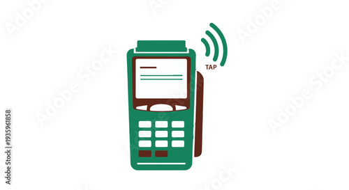 Green Wireless Card Machine Payment Terminal.