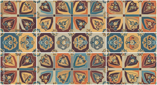 Vintage Moroccan Tile Pattern Seamless Background