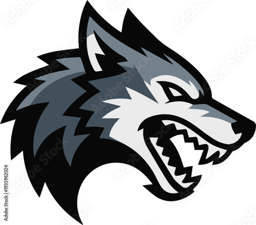 Wolf head emblem for outdoor brand