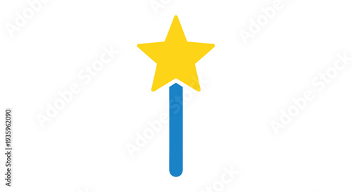 Yellow Star Magic Wand Toy Illustration.
