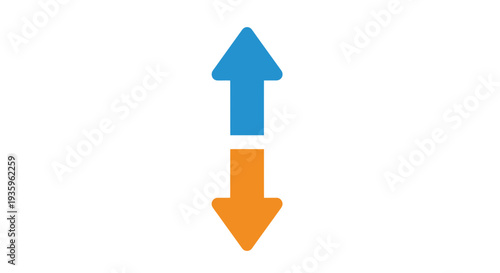 Blue and Orange Arrows Pointing Opposite Directions.