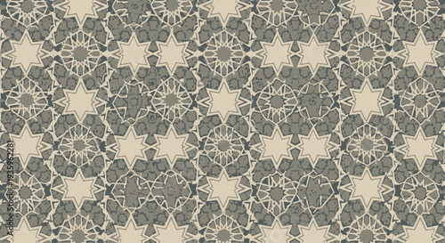 Intricate Geometric Star Pattern Seamless Background Texture
