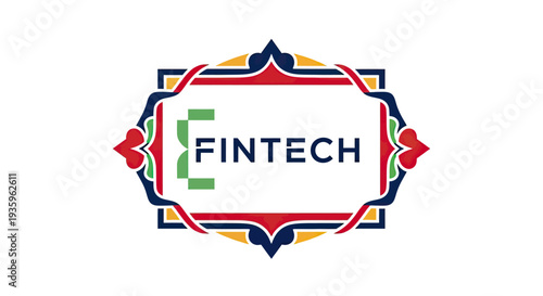 Fintech Logo with Decorative Frame - Digital Finance Innovation