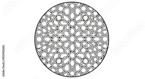 Intricate Islamic Geometric Pattern in Circle