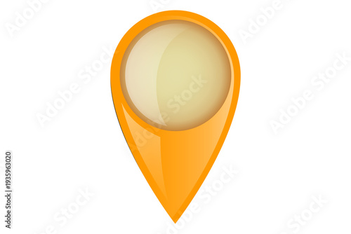 Free Download Yellow Location Pin Icon, 3D Glossy Map Marker Symbol, GPS Navigation Pointer, Address Finder Sign, Travel Map App Logo, Modern UI Web Element, Geolocation Indicator, Isolated on Dark Background - GFXLoad