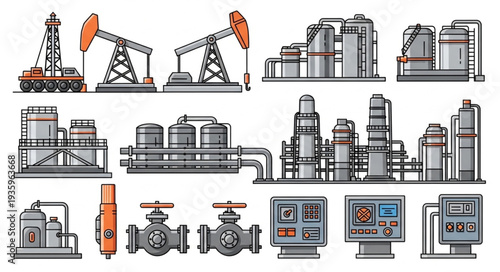 Industrial Oil Extraction and Refinery Equipment Collection.