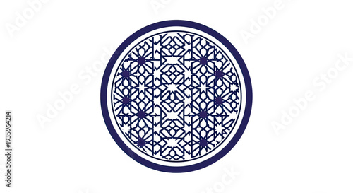 Intricate Geometric Pattern in Circle Emblem