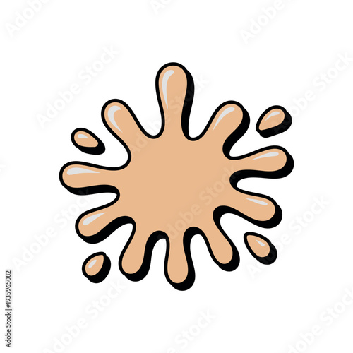 Nude cosmetic foundation makeup blob illustration represents skin tone testing or beauty product.