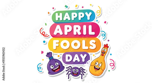 Happy April Fools' Day vector illustration