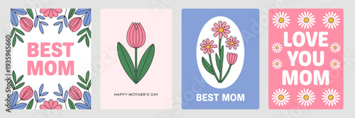 Mothers Day greeting cards with flowers and love messages  various designs