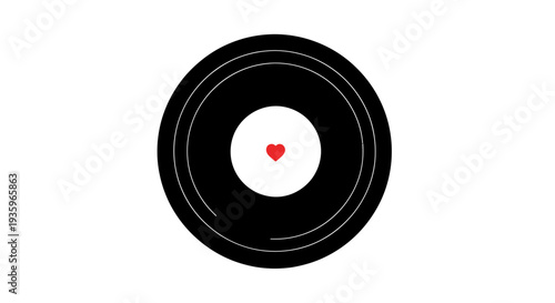 Vinyl Record with Heart Shaped Label.