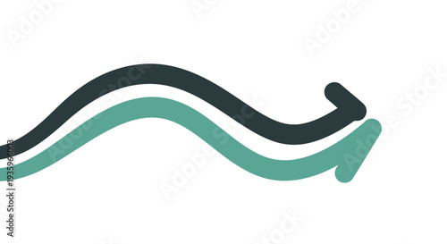 Two Wavy Arrows Pointing to Right Side.