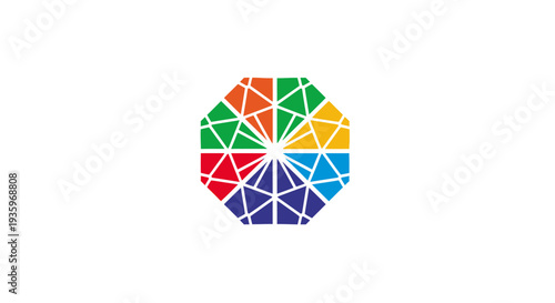 Colorful Geometric Octagon Logo Design