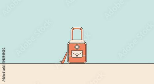 Orange travel luggage with combination lock.