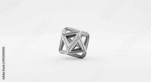 Silver Metallic Geometric Shiny Small Object.
