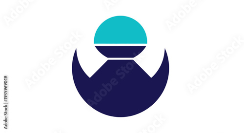Abstract Geometric Logo Design with Turquoise and Navy Blue Elements