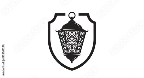 Vintage Lantern Crest Emblem