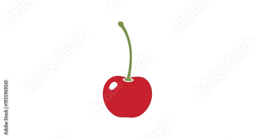 Fresh Red Cherry Fruit Single Stem.