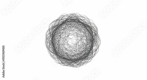 Gray sphere made of scribbles.