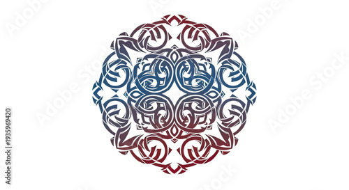 Intricate Celtic Knot Mandala Design with Gradient Colors