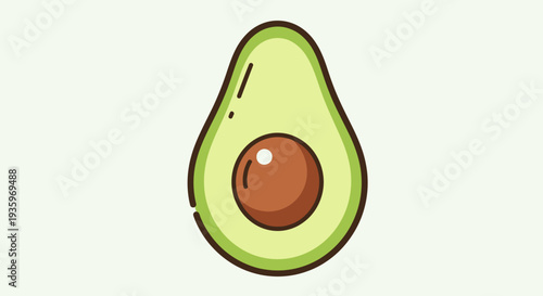 Avocado Fruit Cut Open Green.