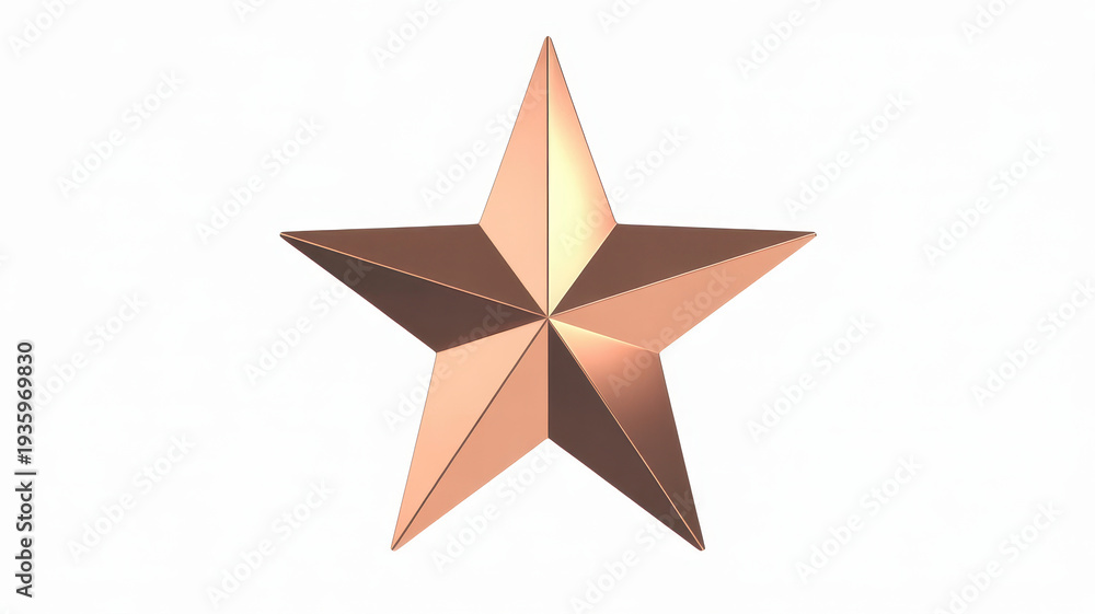 Obraz premium Copper star with reflective surface shiny metal
