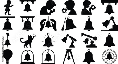 Set of 25 bell icons vector