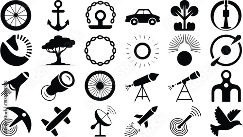 Set of 20 space and astronomy icons vector