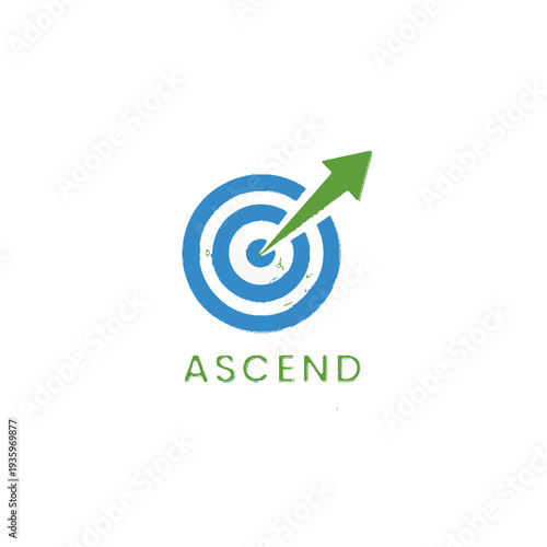 Ascend logo with target and arrow symbolizing success and achievement.