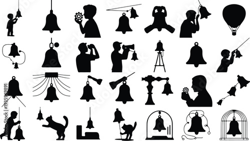 Set of 25 bell icons vector