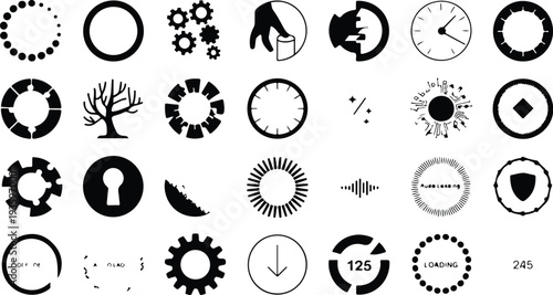 Set of 25 business and infographic icons vector