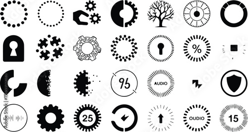 Set of 25 security icons vector