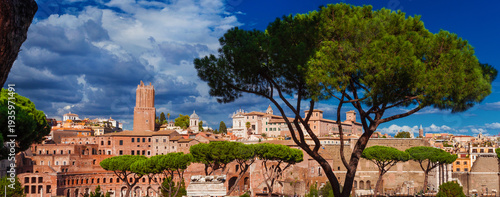 Historic center of Rome old skyline