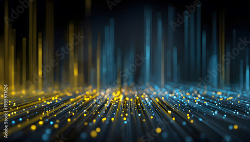 Vibrant digital network background with glowing lines and dots