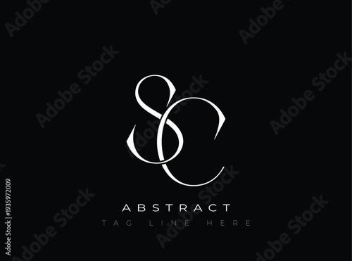 SC Abstract Monogram. Corporate identity and premium design projects seeking a refined modern look.