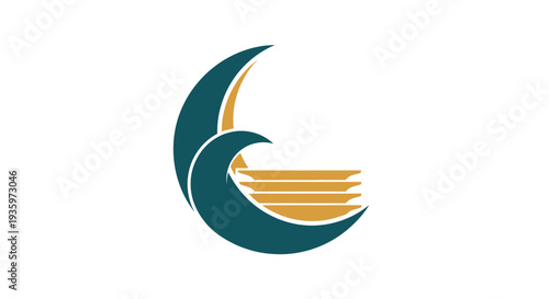 Abstract modern wave and stacked plates logo design concept