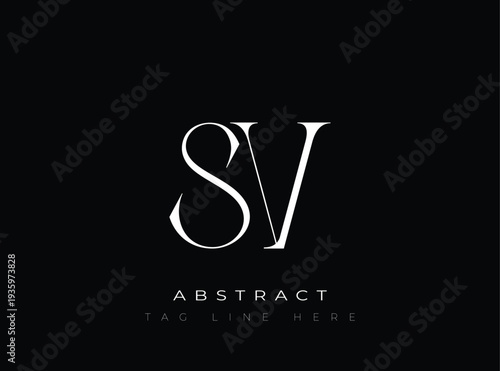 SV Abstract Monogram. Corporate identity and premium design projects seeking a refined modern look.