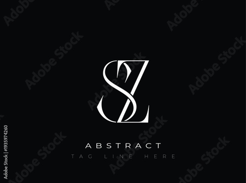 SZ Abstract Monogram. Corporate identity and premium design projects seeking a refined modern look.
