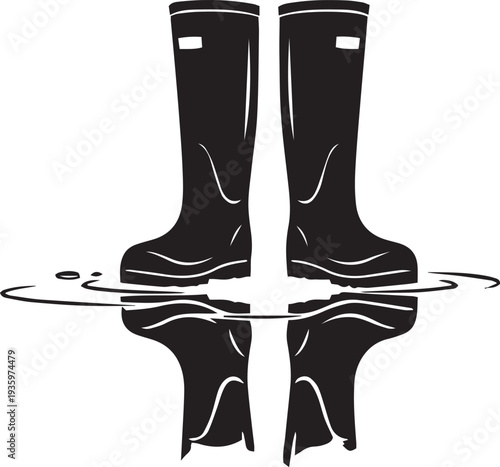 Rain Boots Wellington Silhouette Vector