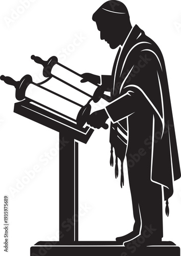 Man Speaking Podium Lectern Silhouette Vector