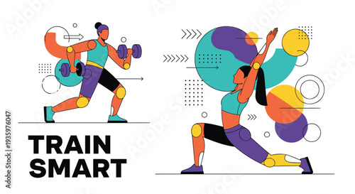Set of 2 fitness icons vector