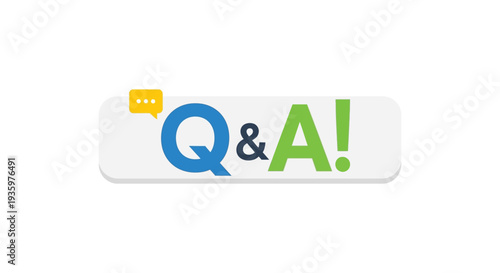 A vibrant q a graphic with bold lettering and a speech bubble displaying a question and answer concept silhouette high quality professional