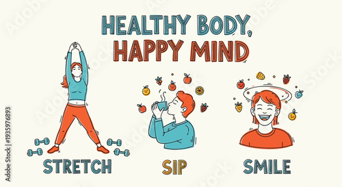 Set of 3 wellness icons vector