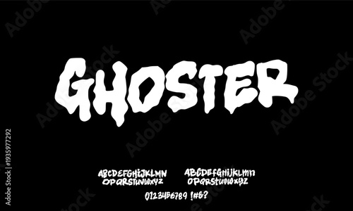 Elegant Hand Drawn Font. Rough Font. Creative Groovy Font Uppercase Lowercase. Number Symbol. Classic Lettering Fashion Designs. Typography modern serif  decorative vintage concept vector illustration