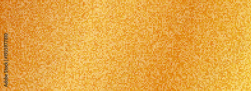 Gold disco party pattern. Yellow square sequin mosaic texture background. Abstract golden shining glitter halftone wallpaper. Pop up comic sparkling glitter backdrop. Geometric vector design