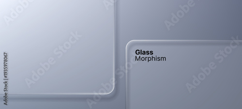 Liquid glass morphism vector background with soft white shapes. Modern ux or ui design concept for banner or website design.