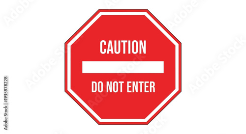 A vibrant red octagonal sign displays a caution do not enter warning creating a striking silhouette high quality professional detailed modern