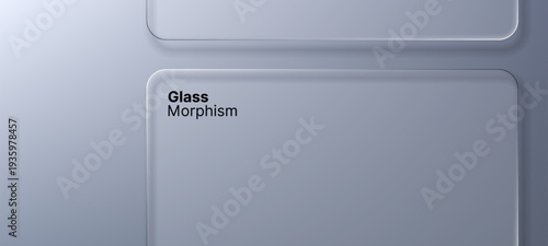 Glass morphism banner with clear blur effect. Abstract futuristic web design element. Modern UI or UX component.