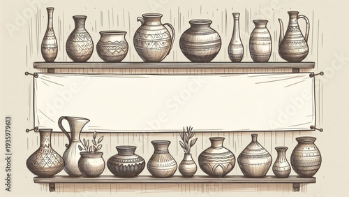 imperfect ceramic vases collection with blank pottery shape