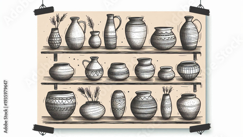 imperfect ceramic vases collection with blank pottery shape